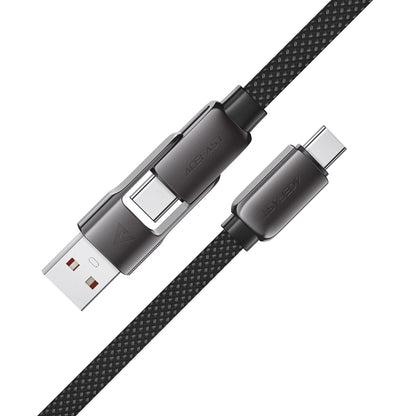 USB-C - USB-A / USB-C Acefast C13-05 data- och laddningskabel, 60W, 0.2m, Svart
