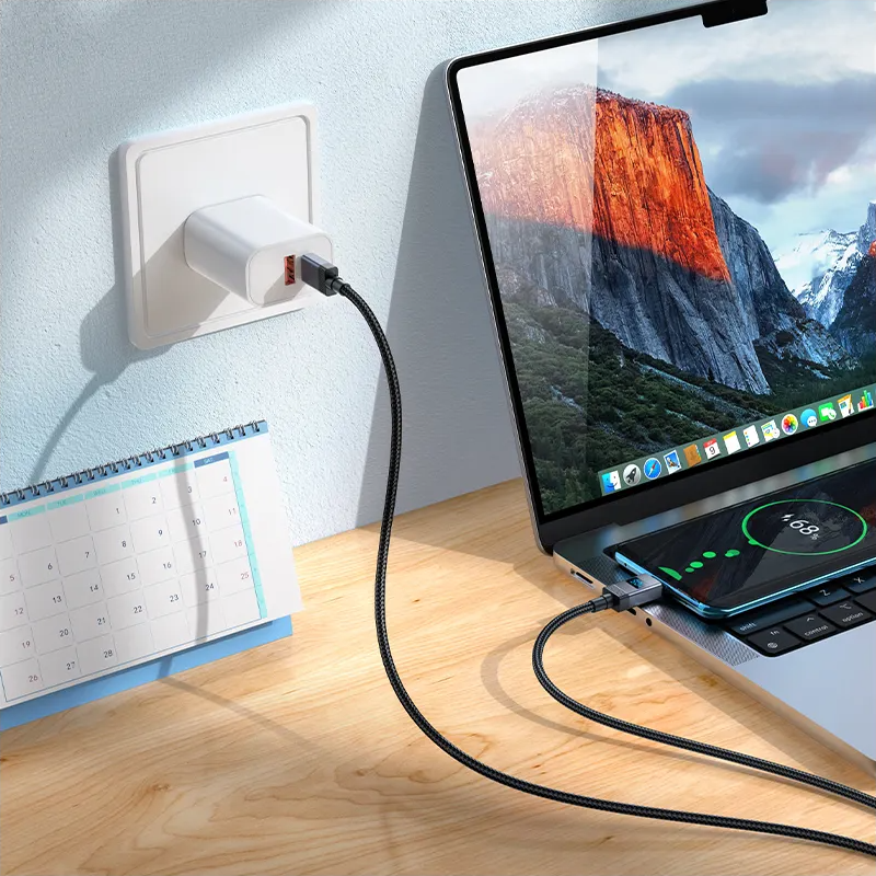 USB-C till USB-C data- och laddningskabel HOCO X118 Display, 60W, 1m, Svart