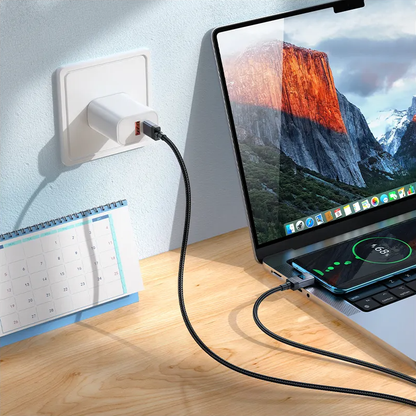USB-C till USB-C data- och laddningskabel HOCO X118 Display, 60W, 1m, Svart