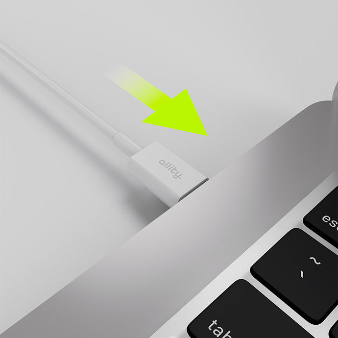 USB-C till USB-C data- och laddningskabel Allity. AUC-03, 100W, 2m, Vit