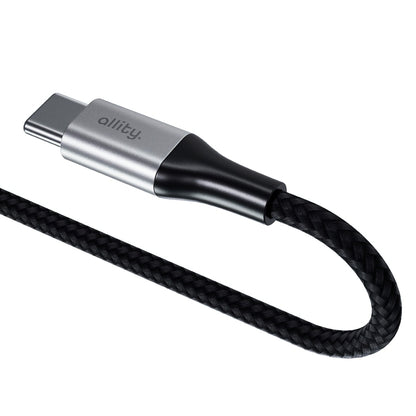 USB-C till USB-C data- och laddningskabel Allity. AUC-01, 100W, 2m, Svart