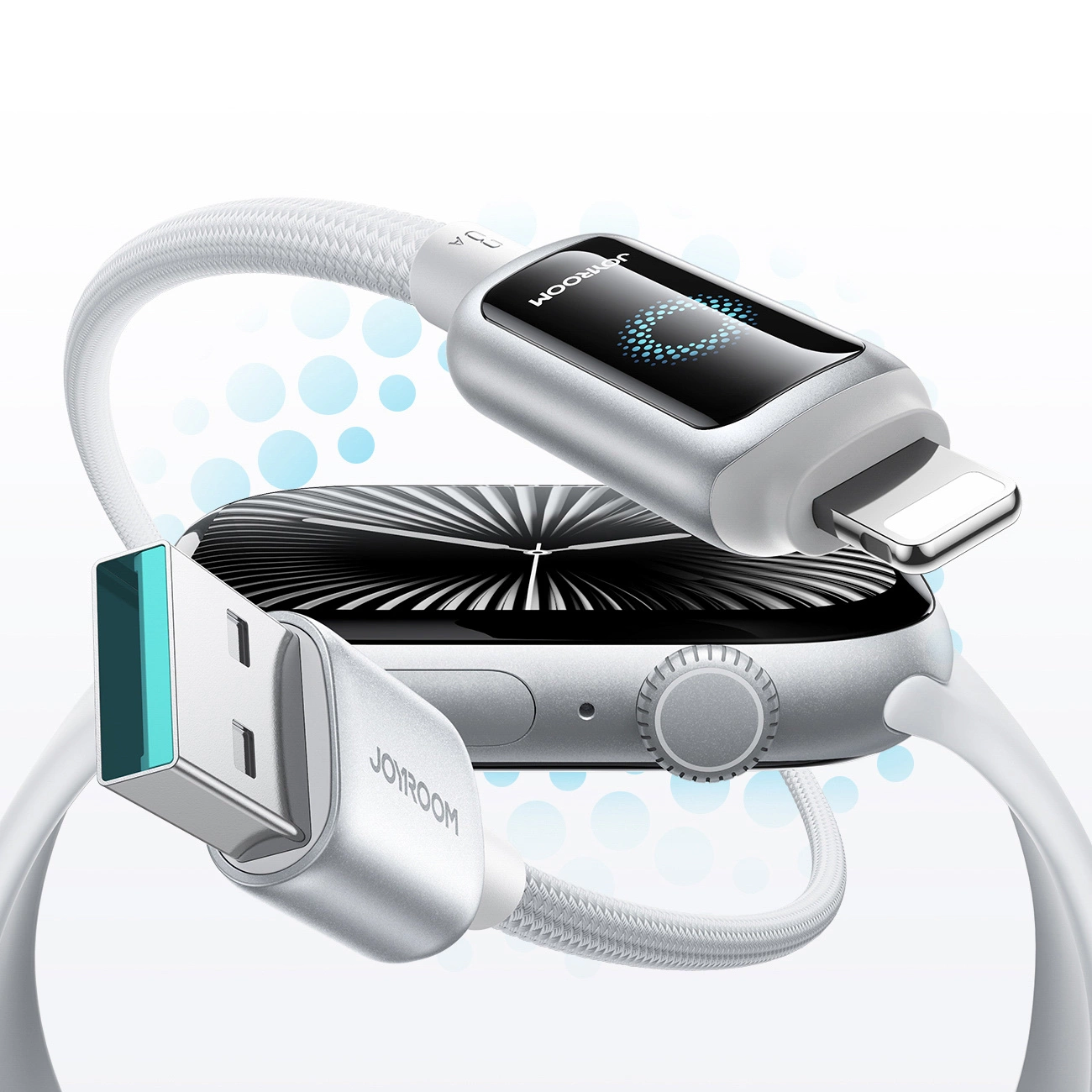 Data- och laddningskabel USB-A - Lightning Joyroom S-A55 StarFlight Display, 18W, 1.2m, Vit