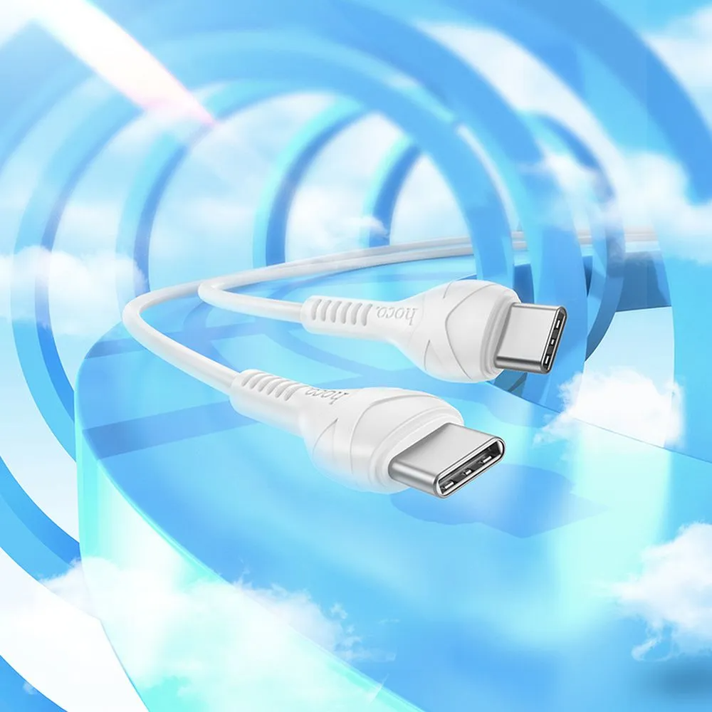 USB-C till USB-C data- och laddningskabel HOCO X37, 60W, 1m, Vit