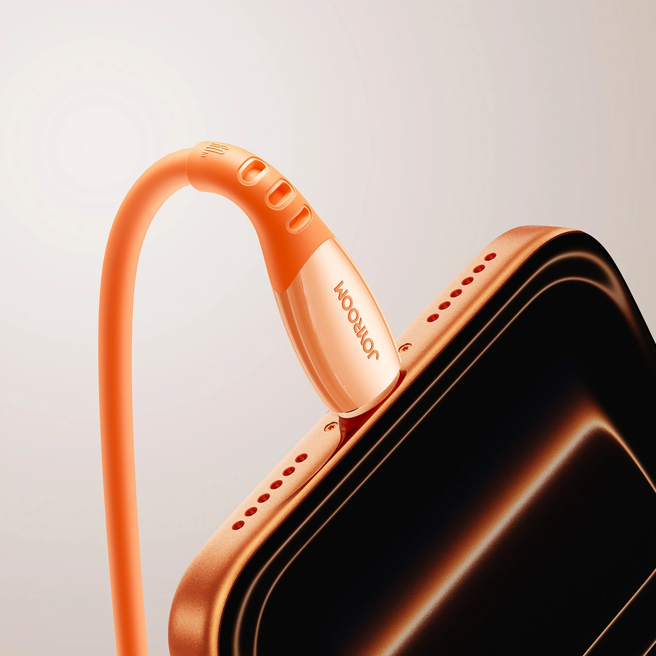USB-C till USB-C data- och laddningskabel Joyroom S-A59 Vibrant, 60W, 1.2m, Orange