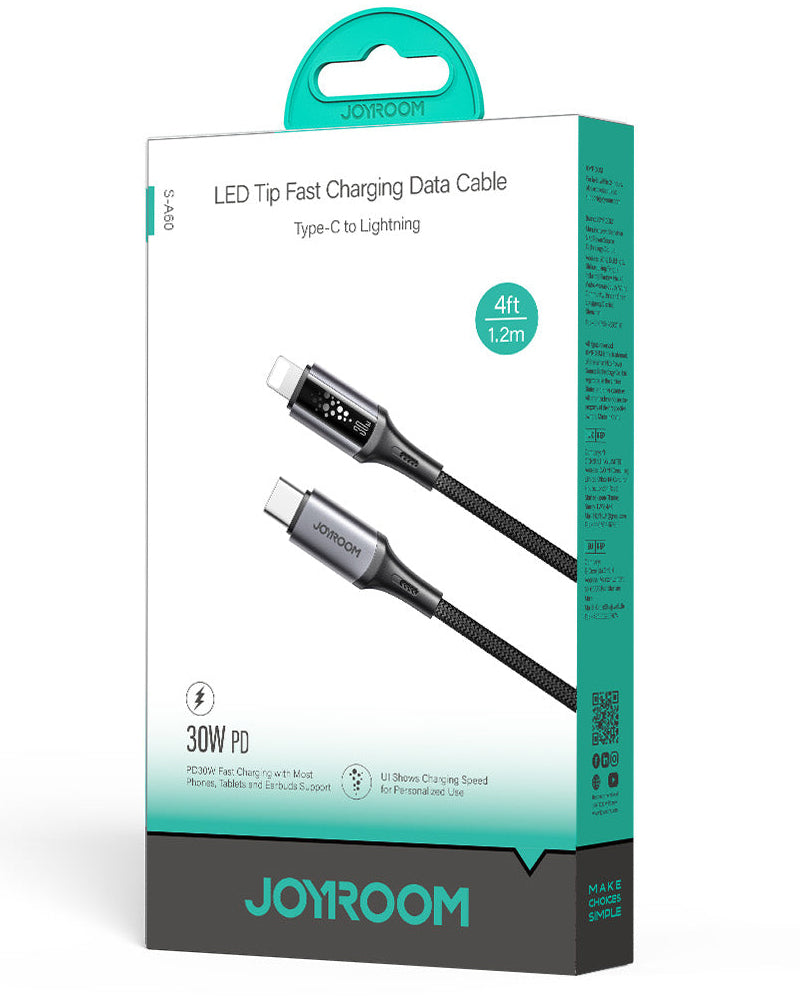 USB-C - Lightning Joyroom S-A60 StarTalk data- och laddningskabel, 30W, 1.2m, Svart