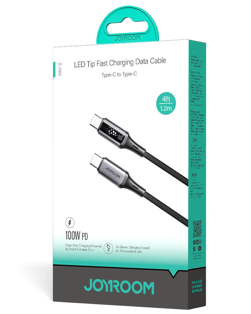 USB-C till USB-C data- och laddningskabel Joyroom S-A60 StarTalk, 100W, 1.2m, Svart
