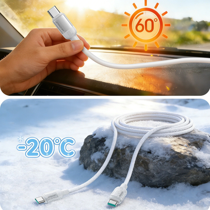 USB-C Data- och Laddningskabel - USB-C Joyroom S-A62 Lively, 60W, 1,2m, Vit