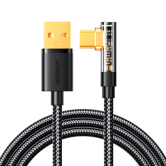 USB-A to USB-C Data and Charging Cable Joyroom S-UC027A6 Angled, 60W, 1.2m, Black