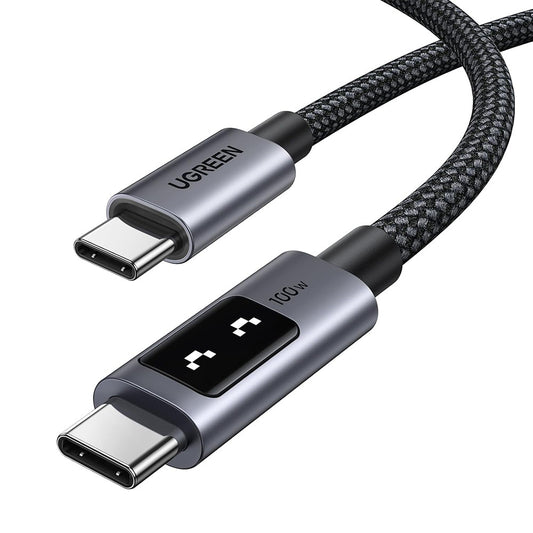 USB-C till USB-C data- och laddningskabel UGREEN L509, 100W, 2m, Grå