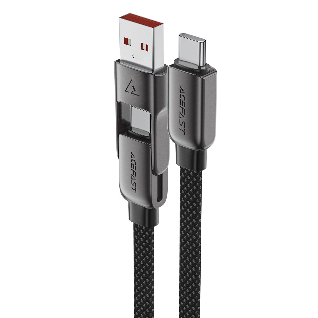 USB-C - USB-A / USB-C Acefast C13-05 data- och laddningskabel, 60W, 0.2m, Svart