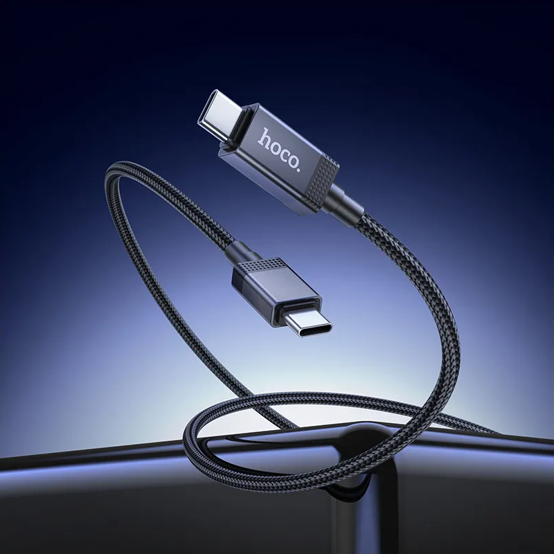 USB-C till USB-C data- och laddningskabel HOCO X118 Display, 60W, 1m, Svart