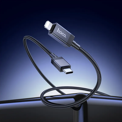 USB-C till Lightning Data- och Laddningskabel HOCO X118 Display, 27W, 1m, Svart
