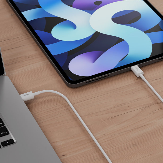 USB-C till USB-C data- och laddningskabel Allity. AUC-03, 100W, 2m, Vit