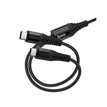 USB-C Laddningskabel - 2 x USB-C HOCO X123, 10W, 1m, Svart