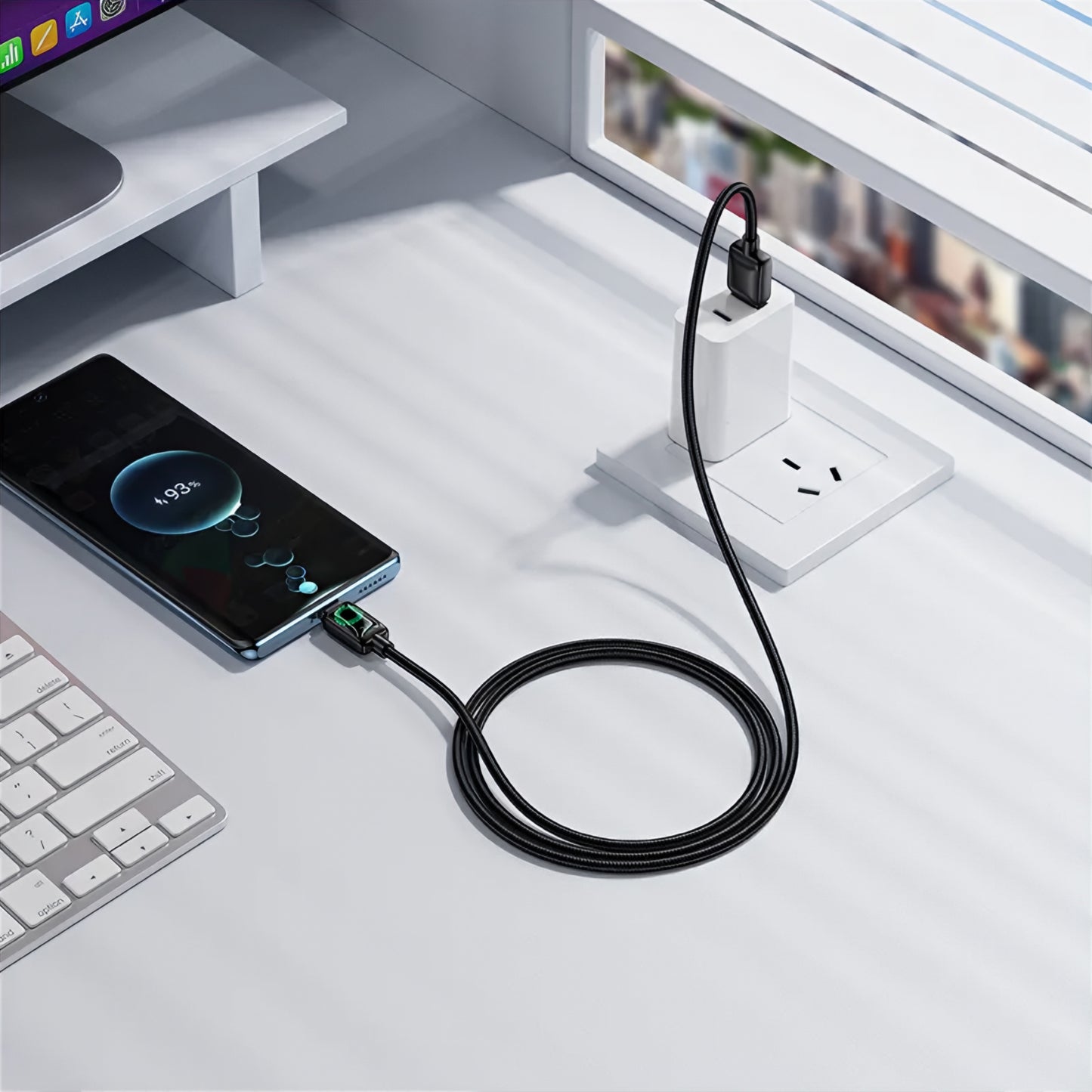 USB-A to USB-C Data and Charging Cable HOCO U146, 36W, 1.2m, Black