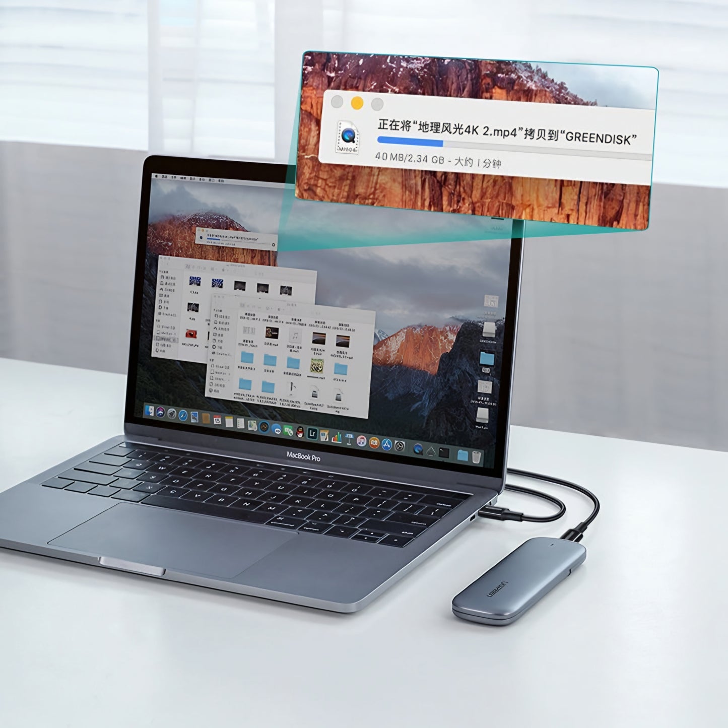 USB-C till USB-C data- och laddningskabel UGREEN US300, 100W, 2m, Vit
