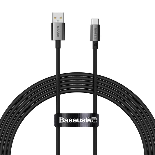 Data- och laddningskabel USB-A - USB-C Baseus Superior Series, 100W, 2m, Svart P10320102114-02