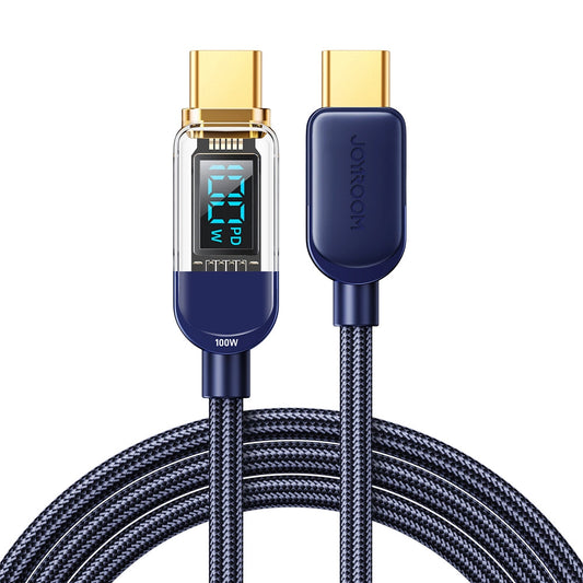 USB-C Data and Charging Cable - USB-C Joyroom A4 Display, 100W, 1.2m, Blue