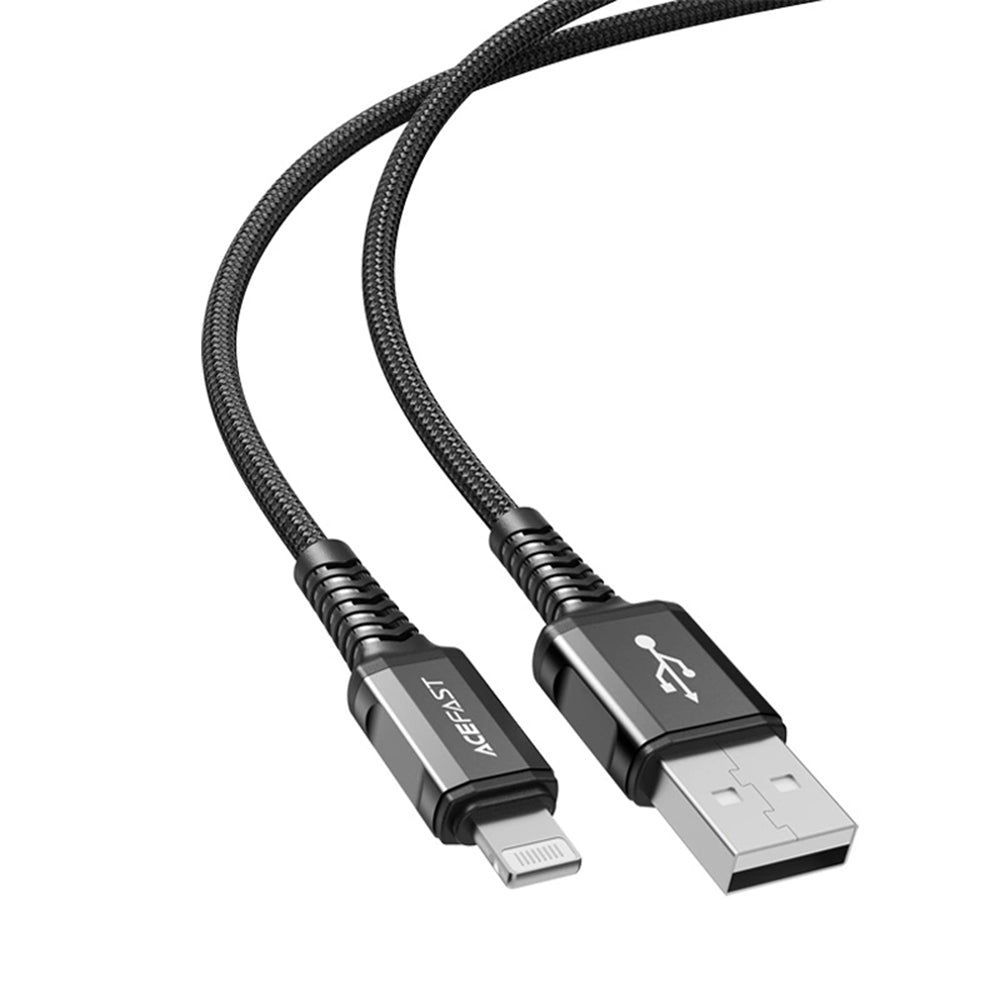 Data- och laddningskabel USB-A - Lightning Acefast C1-02, 18W, 1,2m, Svart