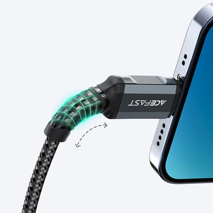 Data- och laddningskabel USB-A - Lightning Acefast C1-02, 18W, 1,2m, Svart