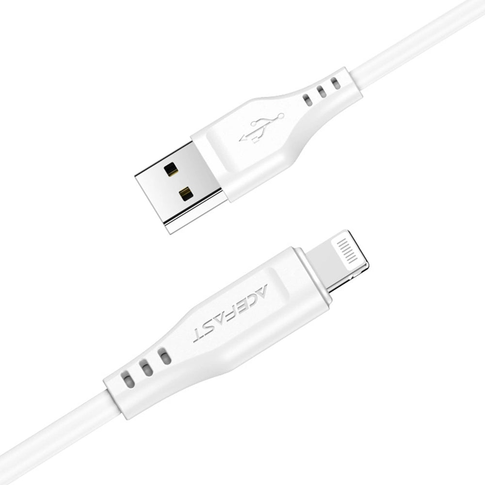 Data- och laddningskabel USB-A - Lightning Acefast C3-02, 18W, 1.2m, Vit