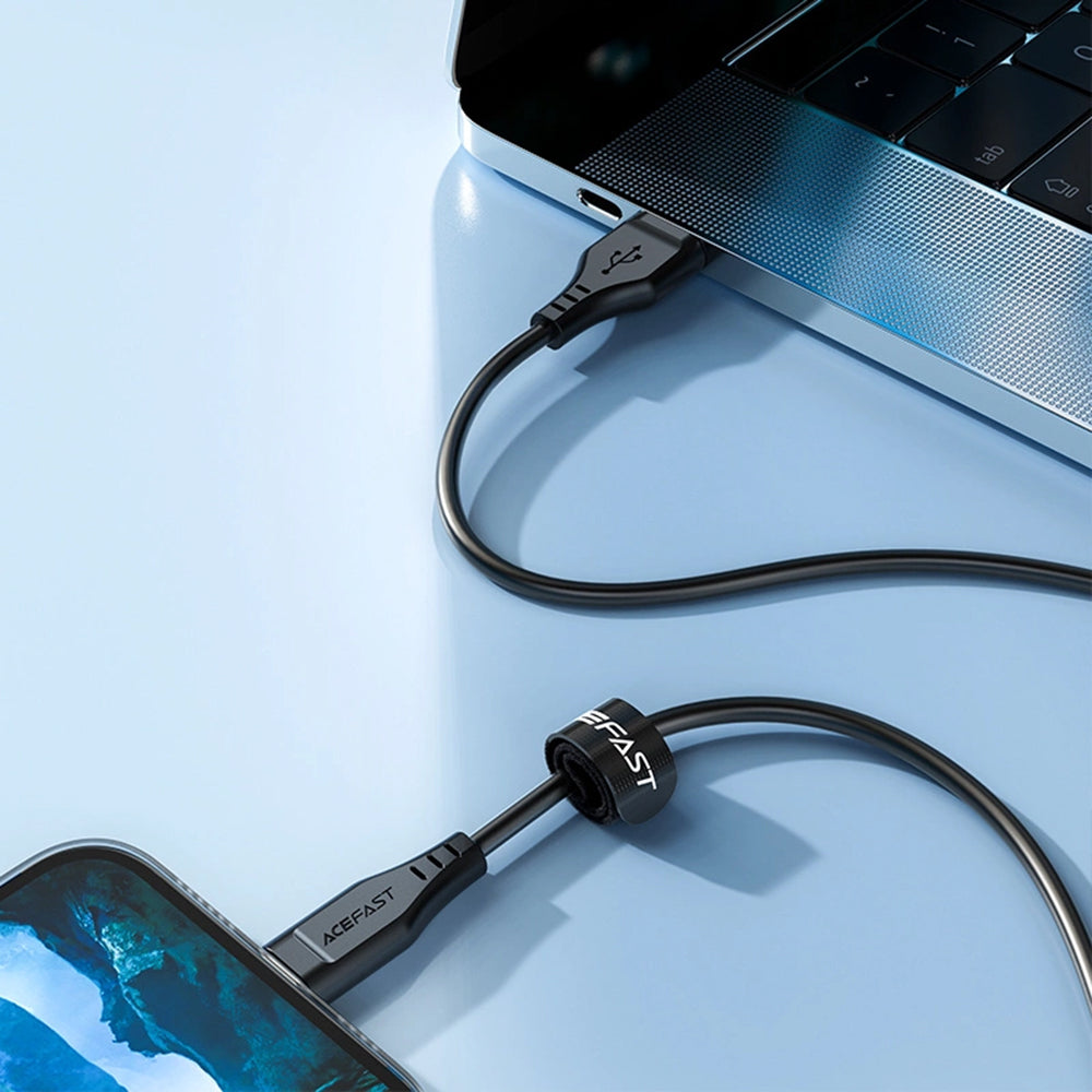 Data- och laddningskabel USB-A - Lightning Acefast C3-02, 18W, 1.2m, Vit