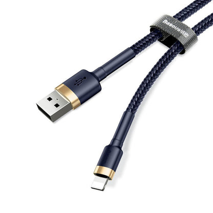 USB-A - Lightning Baseus Cafule data- och laddningskabel, 18W, 1m, Blå Guld CALKLF-BV3