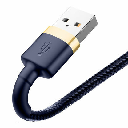 USB-A - Lightning Baseus Cafule data- och laddningskabel, 18W, 1m, Blå Guld CALKLF-BV3