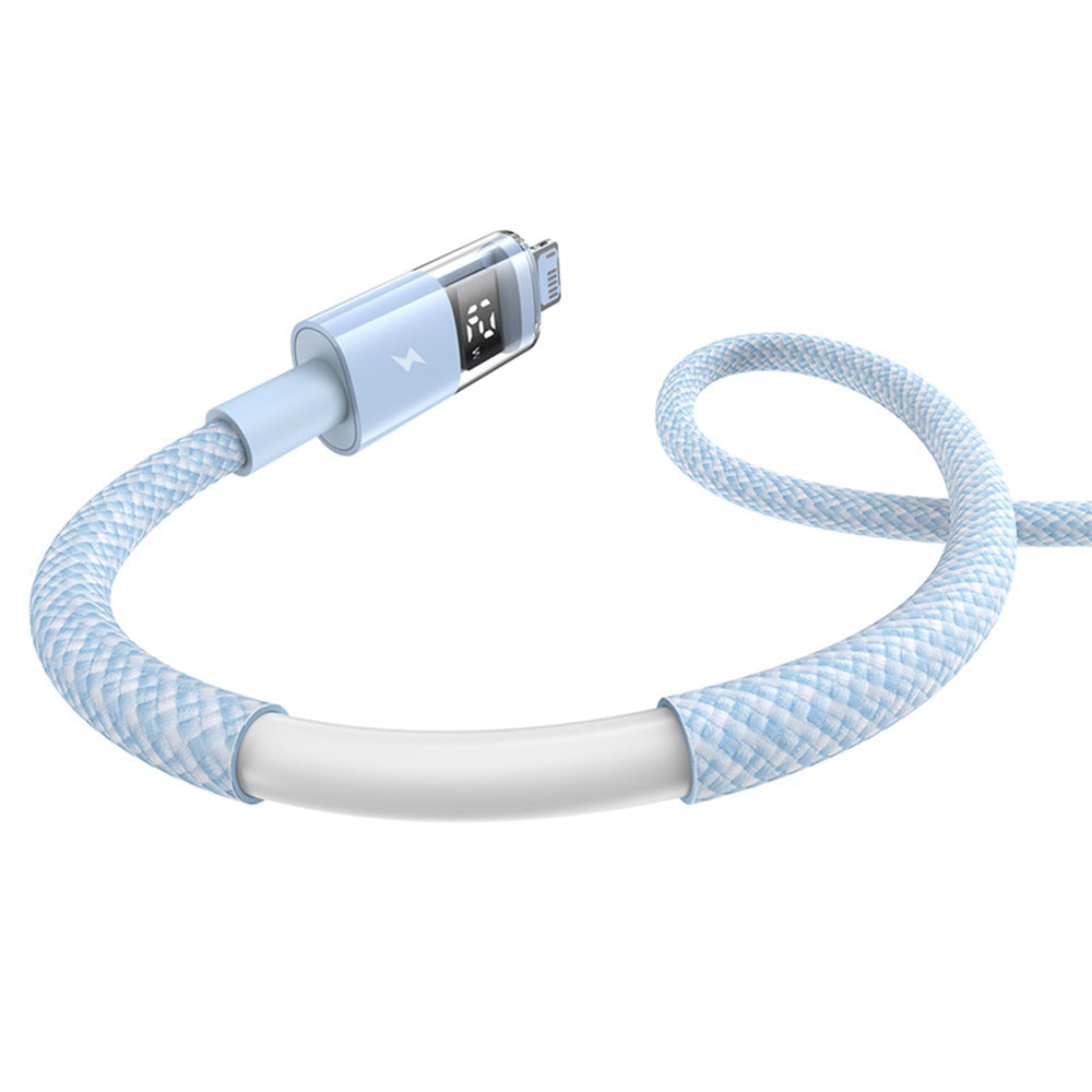 Data- och laddningskabel USB-A - Lightning Baseus Display 2, 12W, 1m, Blå P10382700311-00