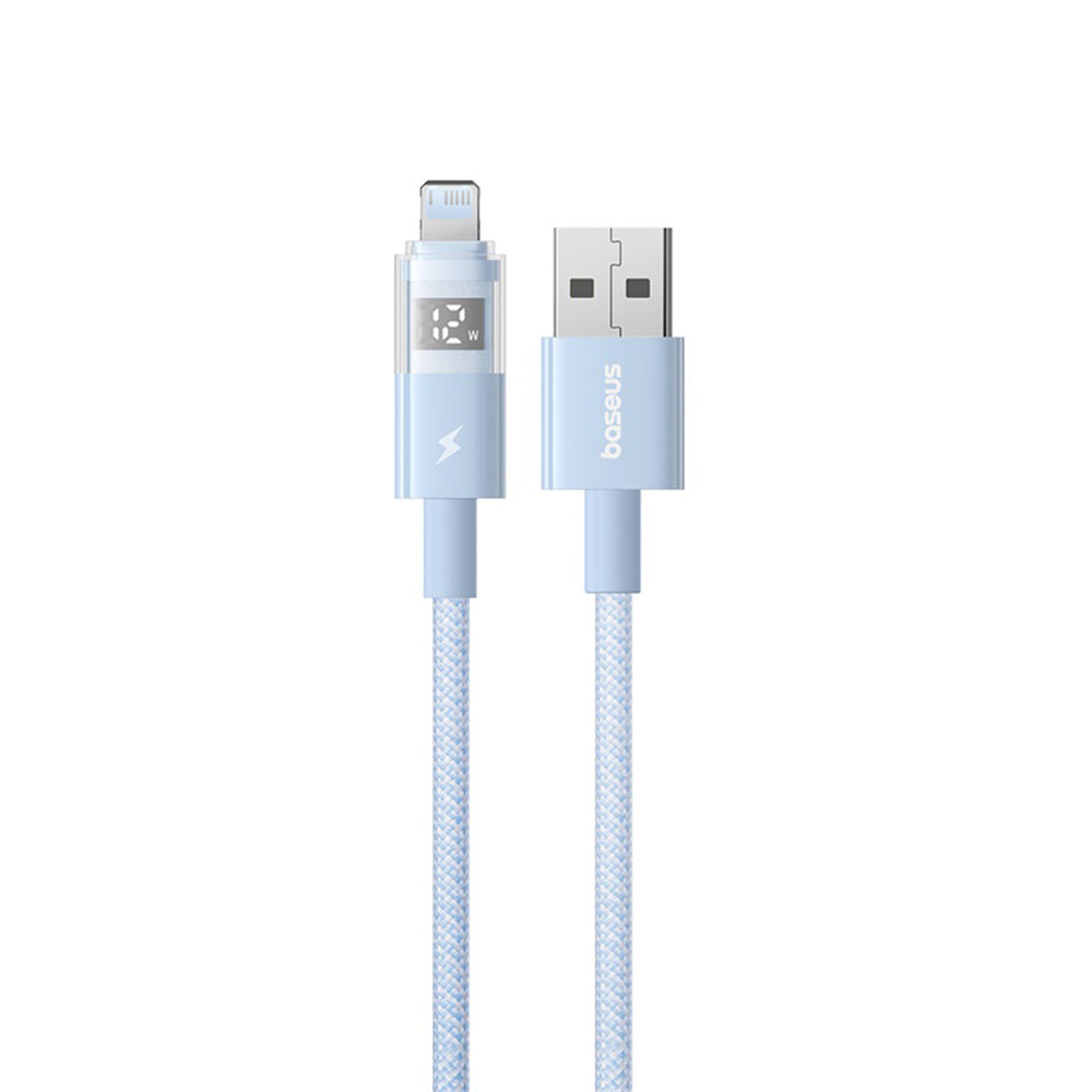 Data- och laddningskabel USB-A - Lightning Baseus Display 2, 12W, 1m, Blå P10382700311-00