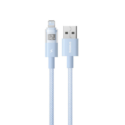 Data- och laddningskabel USB-A - Lightning Baseus Display 2, 12W, 1m, Blå P10382700311-00