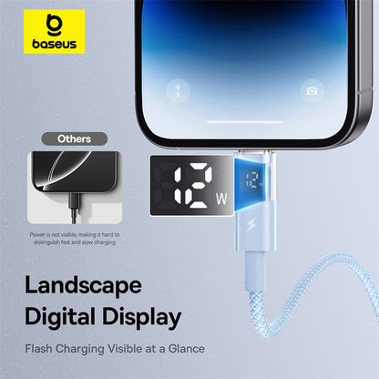 USB-A - Lightning Baseus Display 2 data- och laddningskabel, 12W, 2m, Blå P10382700311-01