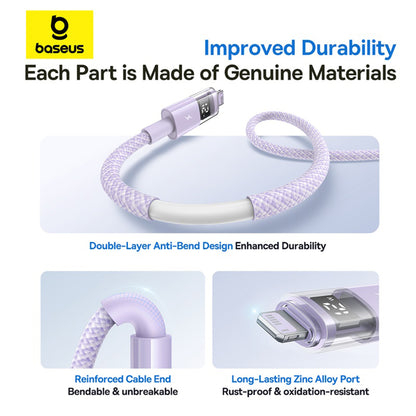 USB-A - Lightning Baseus Display 2, 12W, 2m, Lila P10382700511-01