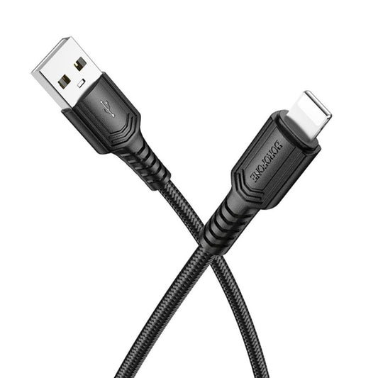 Data- och laddningskabel USB-A - Lightning Borofone BX116 Certain, 18W, 1m, Svart
