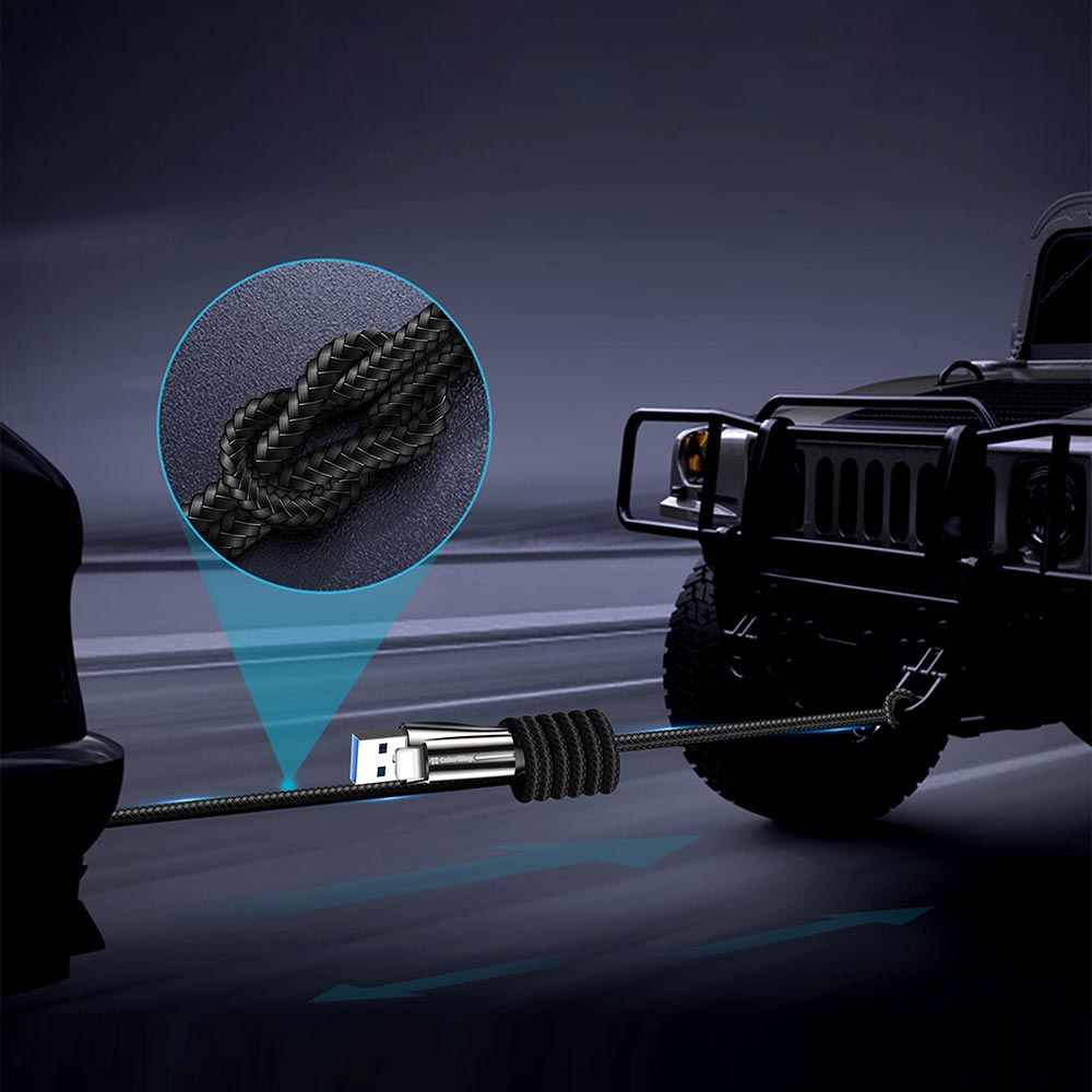 USB-A to Lightning Data and Charging Cable ColorWay CW-CBUL035, 18W, 1m, Black