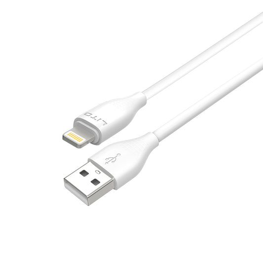 Data- och laddningskabel USB-A - Lightning Lito LD03L, 18W, 1m, Vit