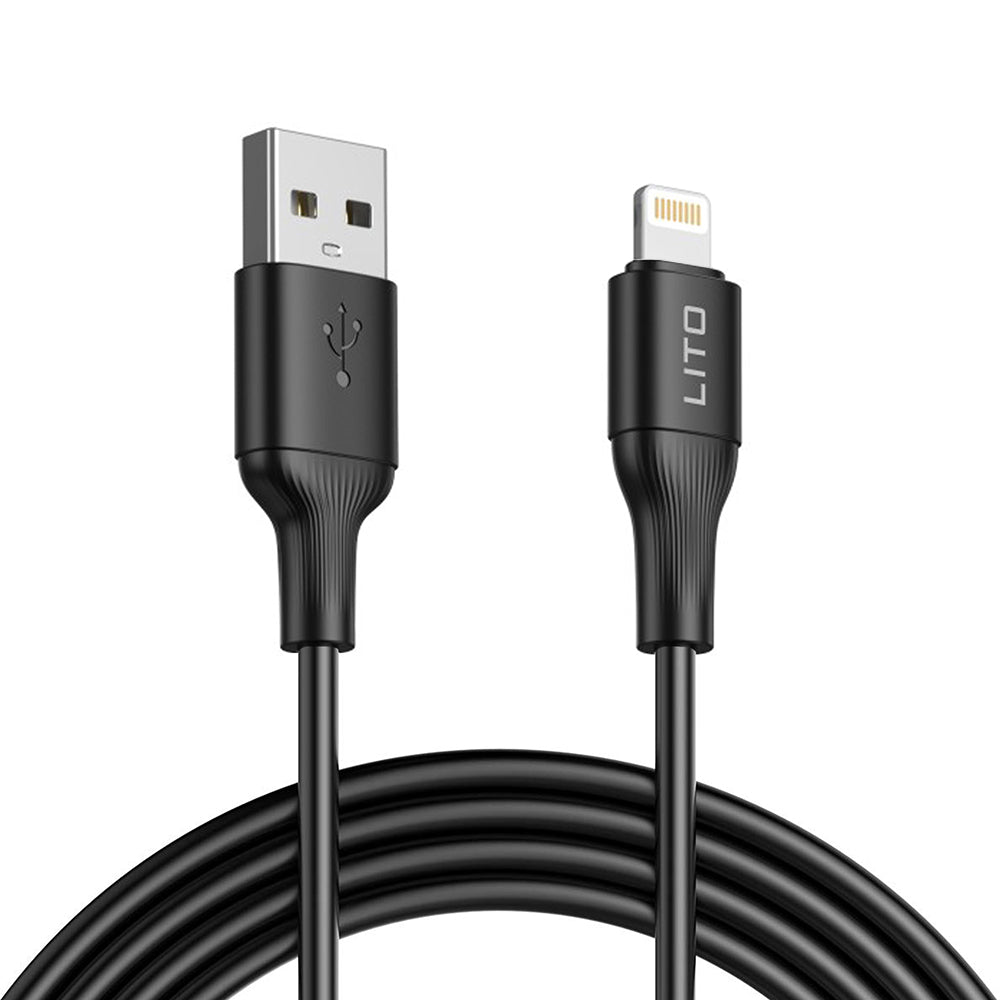 Data- och laddningskabel USB-A - Lightning Lito LD06L, 18W, 1m, Svart