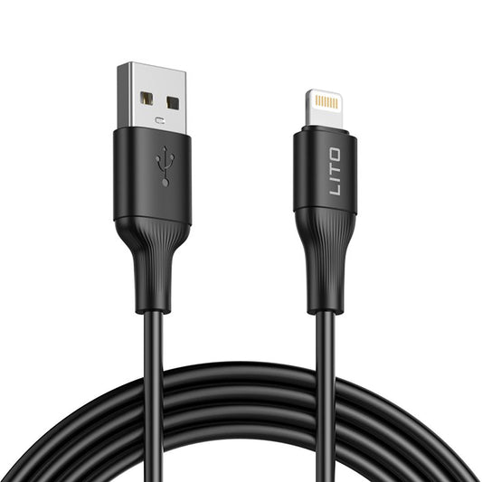 Data- och laddningskabel USB-A - Lightning Lito LD06L, 18W, 1m, Svart