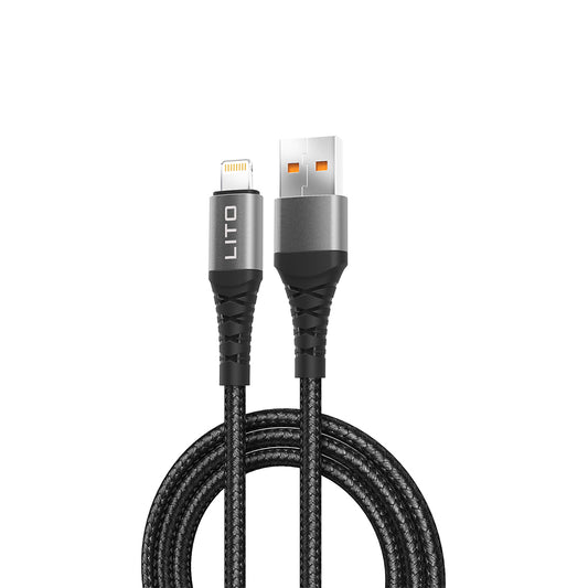 Data- och laddningskabel USB-A - Lightning Lito LD08L, 18W, 1m, Svart