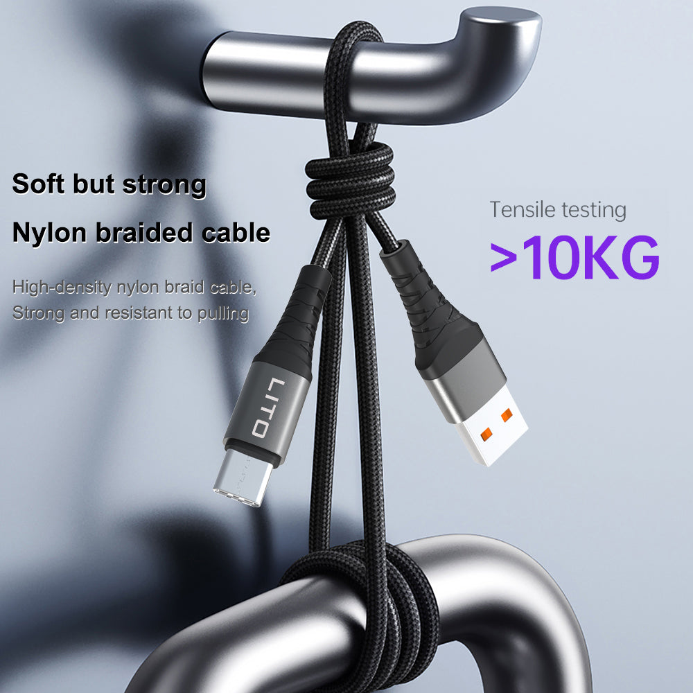 USB-A to Lightning Data and Charging Cable Lito LD22L, 18W, 2m, Black