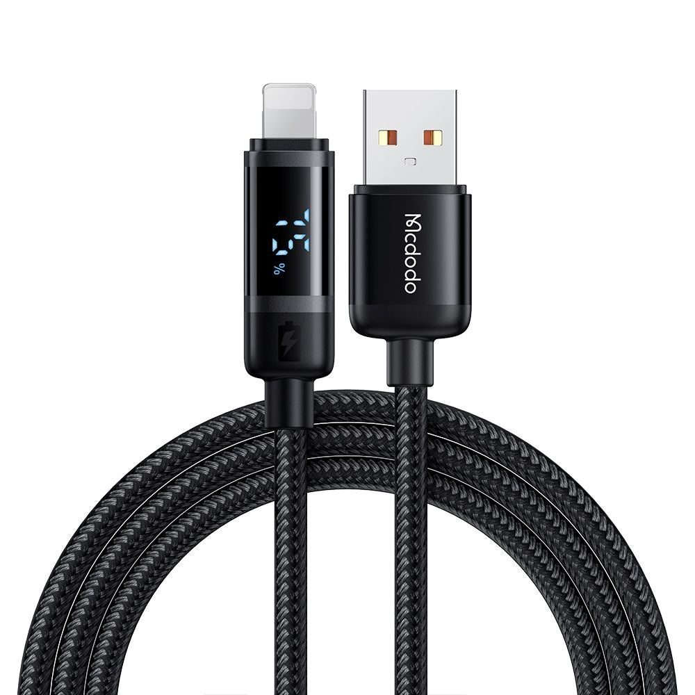 USB-A to Lightning McDodo CA-5000 Bat Display Data and Charging Cable, 18W, 1.2m, Black