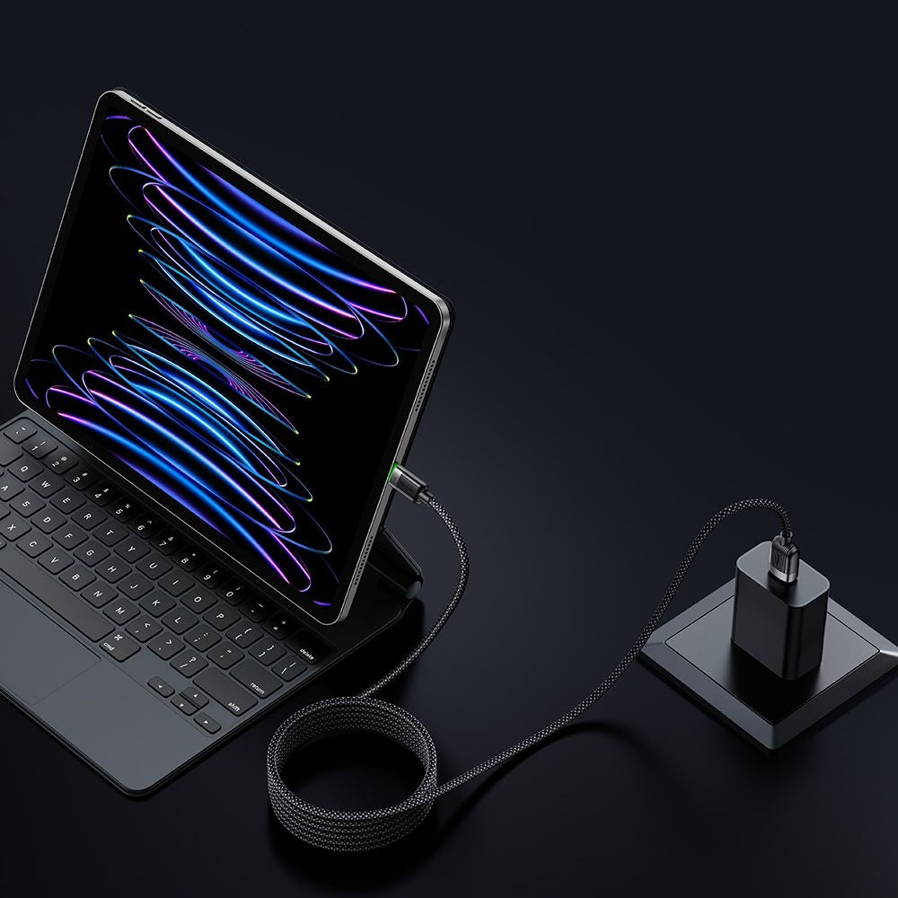 USB-A to Lightning McDodo CA-6000 Self Winding Data and Charging Cable, 18W, 1.2m, Black