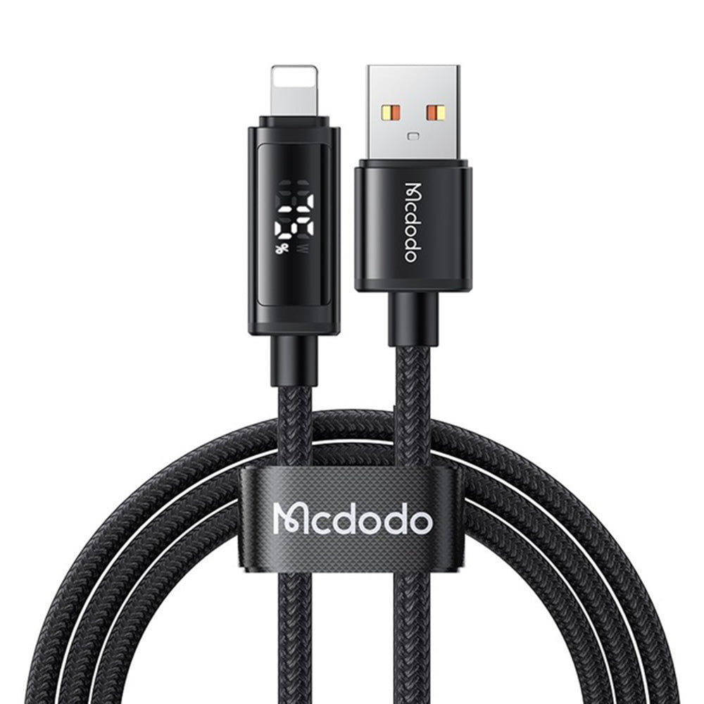 USB-A - Lightning McDodo CA-7970 Display data- och laddningskabel, 18W, 1.2m, Svart