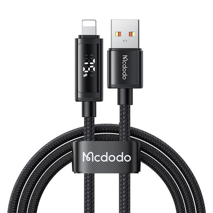 USB-A - Lightning McDodo CA-7970 Display data- och laddningskabel, 18W, 1.2m, Svart