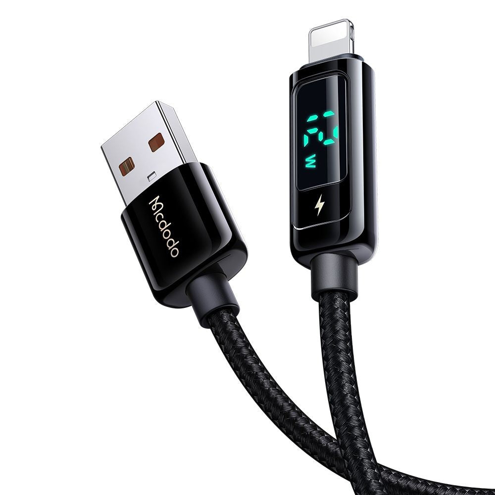 Data- och laddningskabel USB-A - Lightning McDodo CA-9940 Display, 12W, 1.2m, Svart