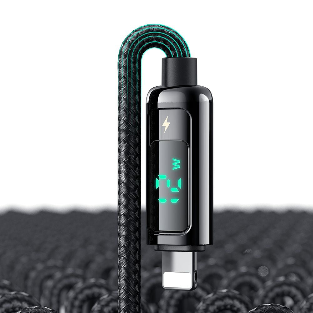 Data- och laddningskabel USB-A - Lightning McDodo CA-9940 Display, 12W, 1.2m, Svart