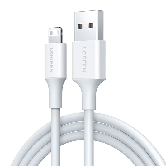 Data- och laddningskabel USB-A till Lightning UGREEN US155 (20728), 18W, 1m, Vit