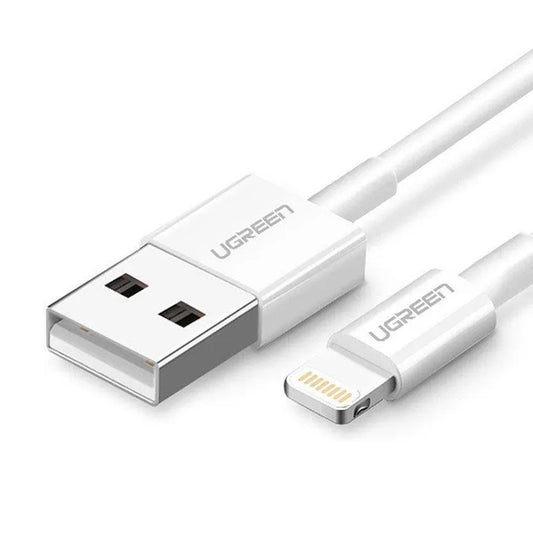 Data- och laddningskabel USB-A till Lightning UGREEN US155 (20728), 18W, 1m, Vit
