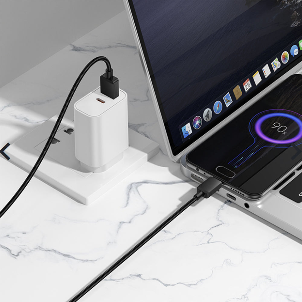 Data- och laddningskabel USB-A - microUSB Borofone BX120 Placer, 18W, 1m, Svart