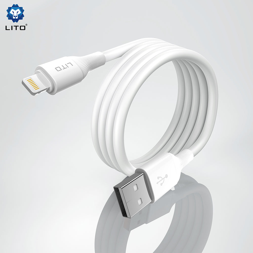 Data- och laddningskabel USB-A - microUSB Lito LD06V, 18W, 1m, Vit